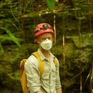 Caleb Huntington doing research in the field.