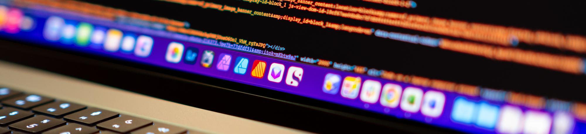 Code on a laptop computer screen